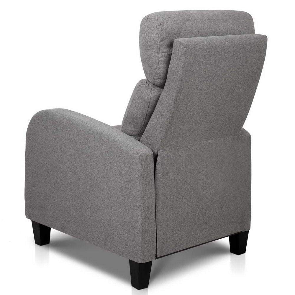 Fabric Reclining Armchair - Grey Fast shipping On sale