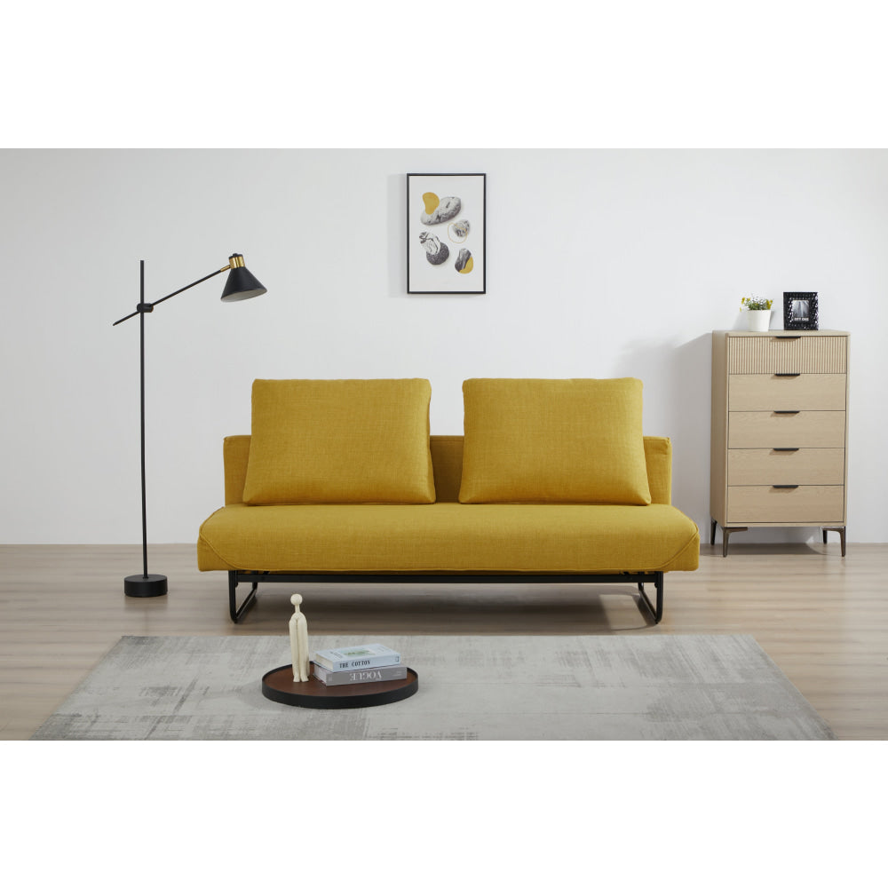 Fabric Stylish Lounge Couch Sofa Bed - Yellow Fast shipping On sale