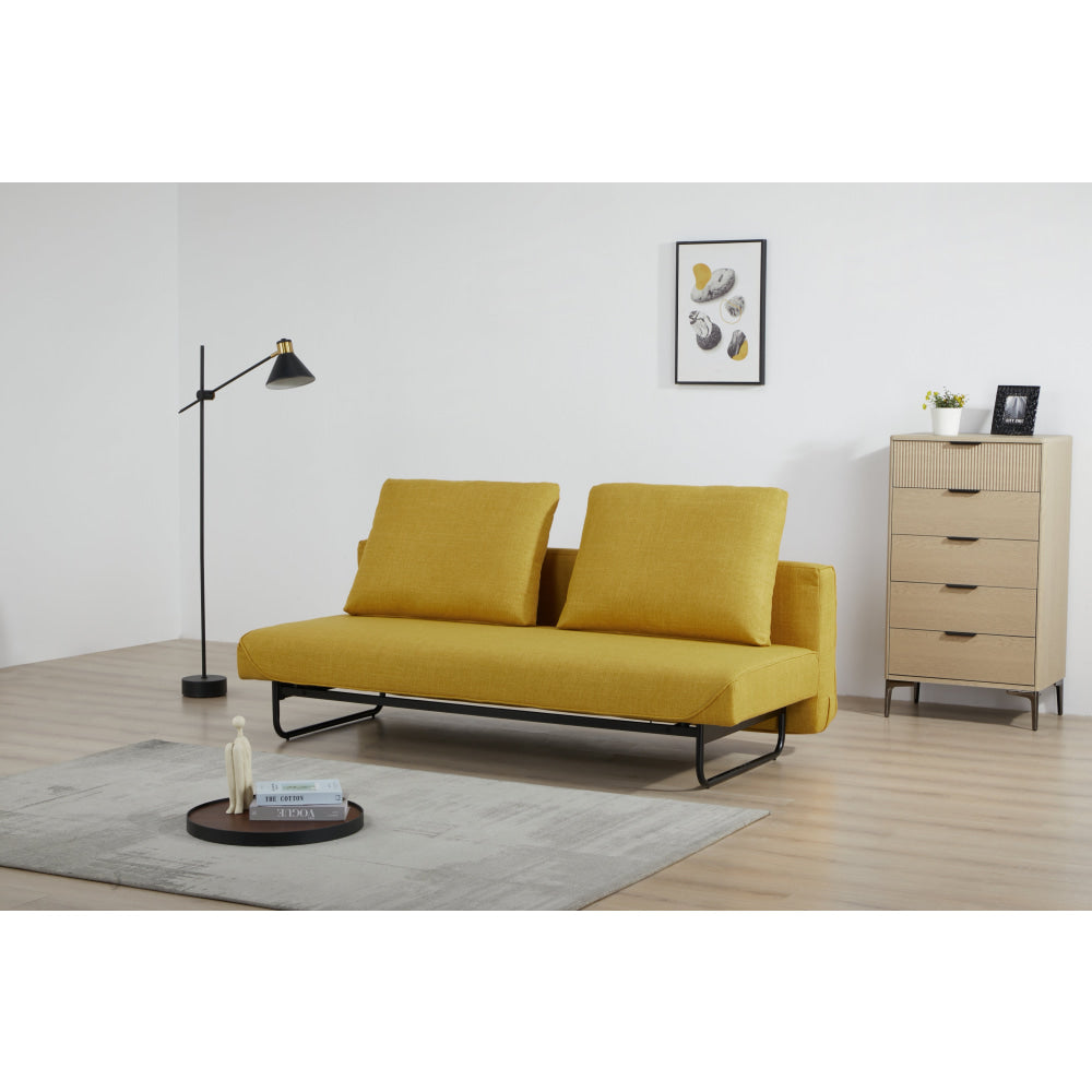 Fabric Stylish Lounge Couch Sofa Bed - Yellow Fast shipping On sale