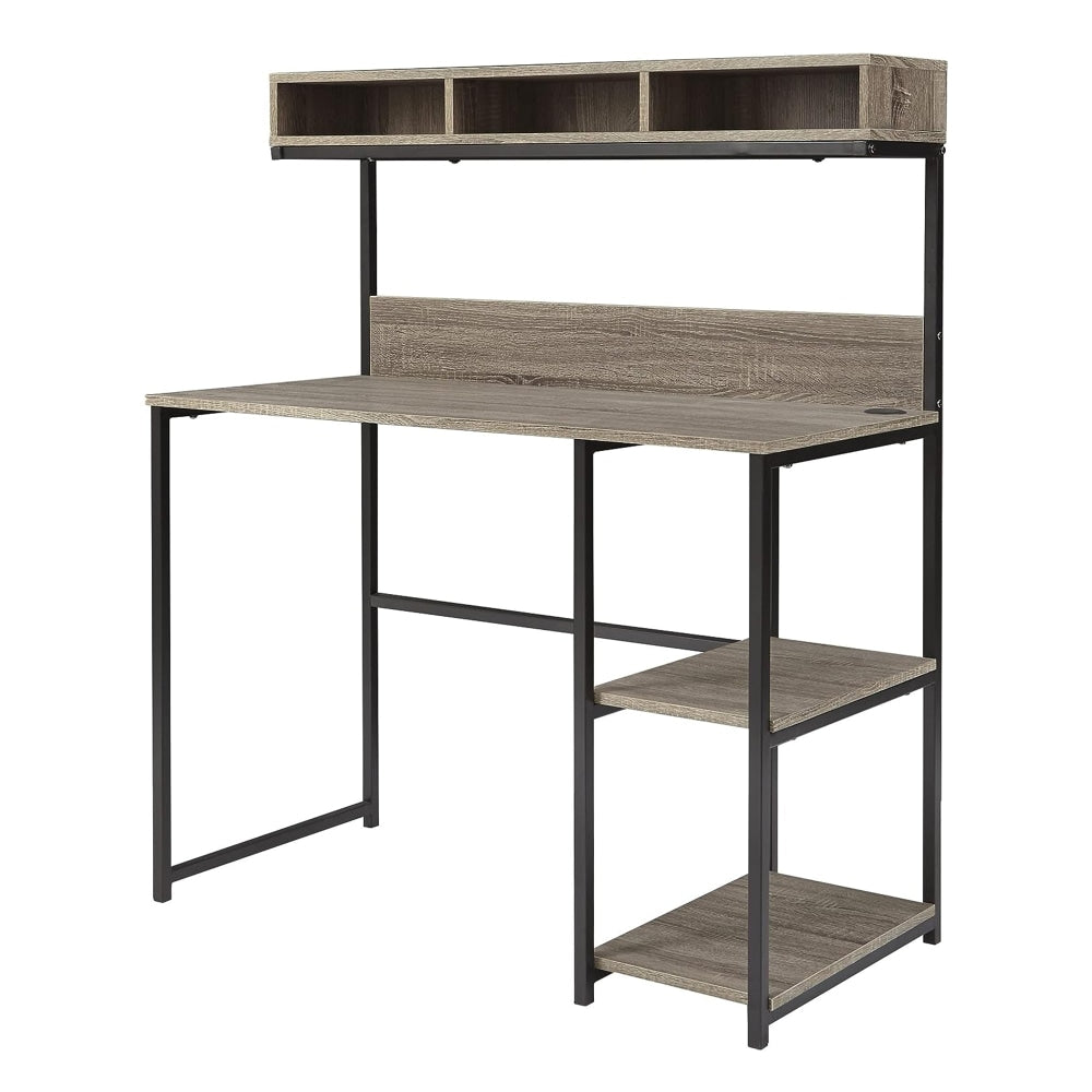 Fai Industrial Computer Home Office Study Desk W/ Hutch - Brown Fast shipping On sale