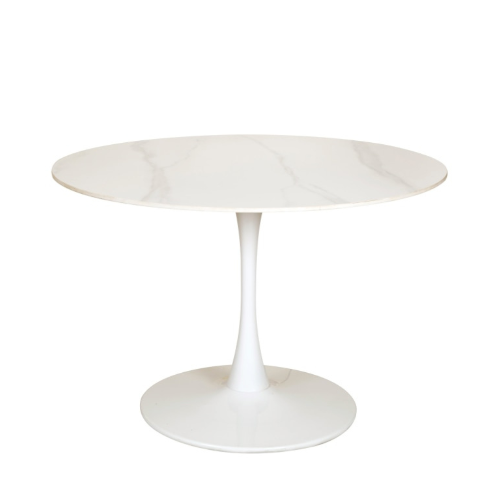 Fari Round Ceramic Kitchen Dining Table 110cm - White Sevella Fast shipping On sale