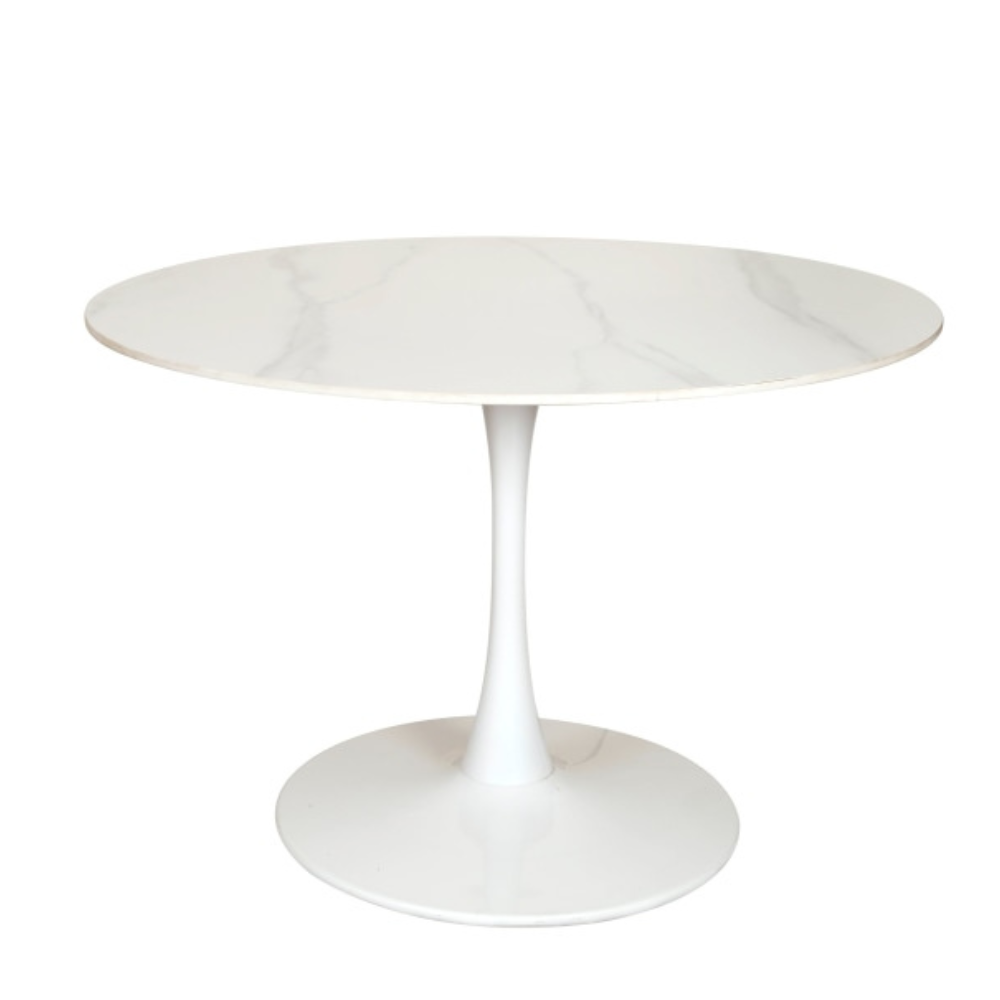 Fari Round Ceramic Kitchen Dining Table 110cm - White Sevella Fast shipping On sale