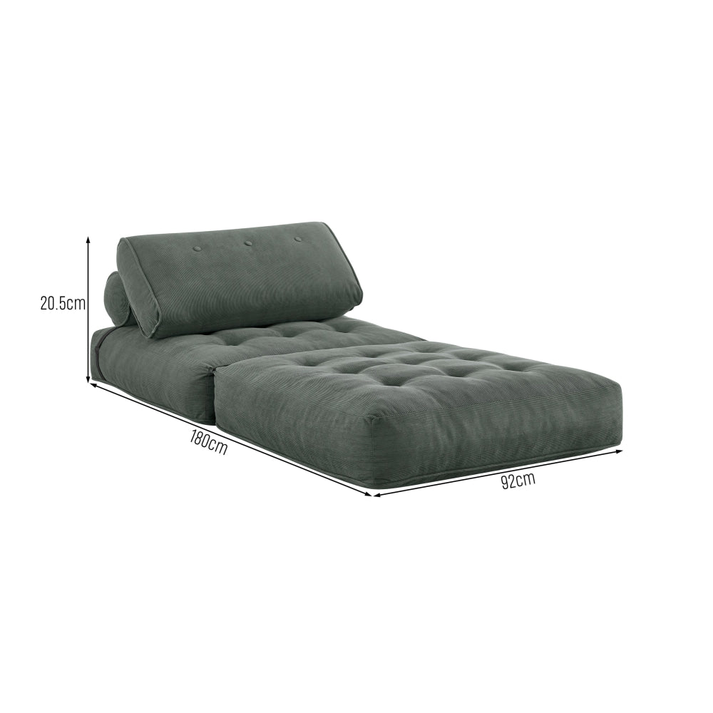 Faye Fabric Foam Compressed Fold Out Single Seat Sofa Bed Ash Fast shipping On sale
