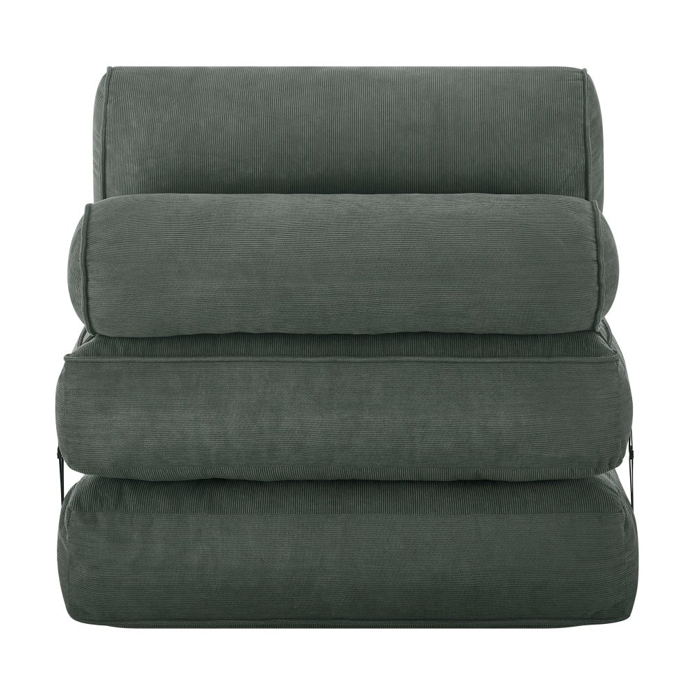 Faye Fabric Foam Compressed Fold Out Single Seat Sofa Bed Ash Fast shipping On sale