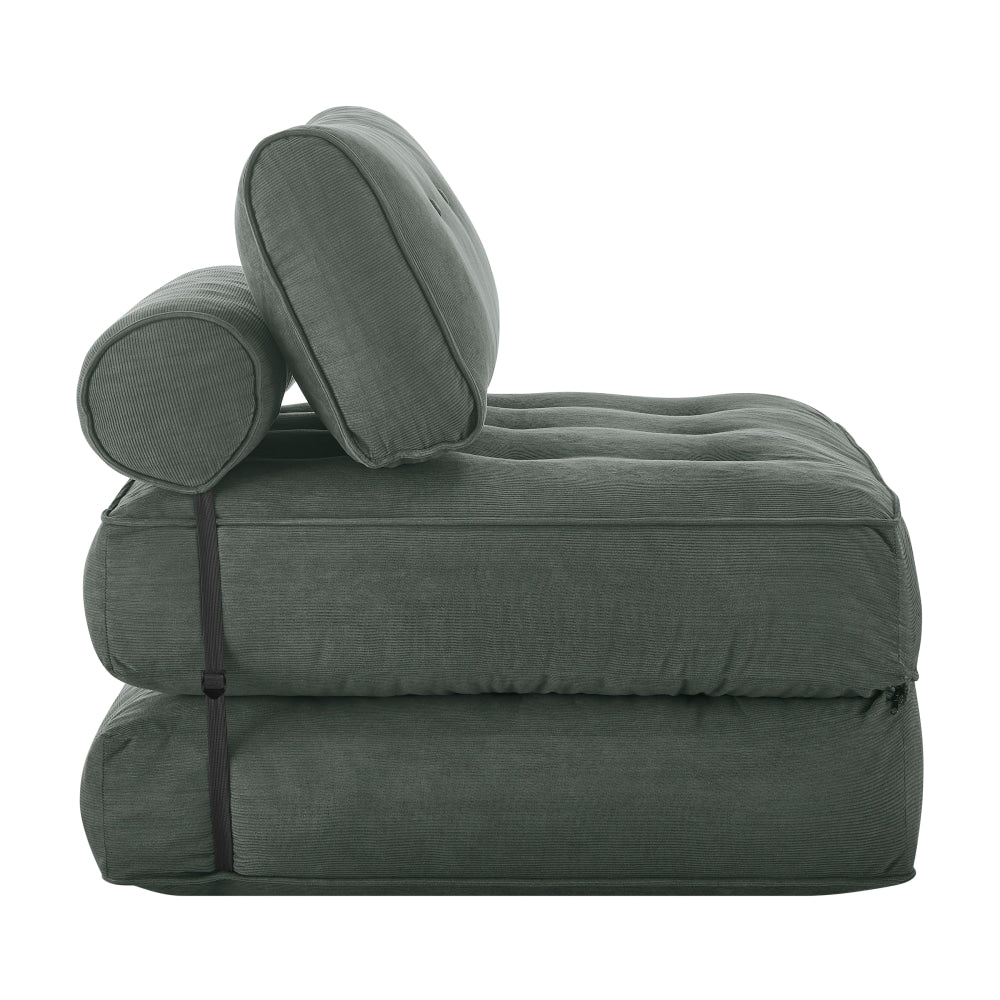 Faye Fabric Foam Compressed Fold Out Single Seat Sofa Bed Ash Fast shipping On sale