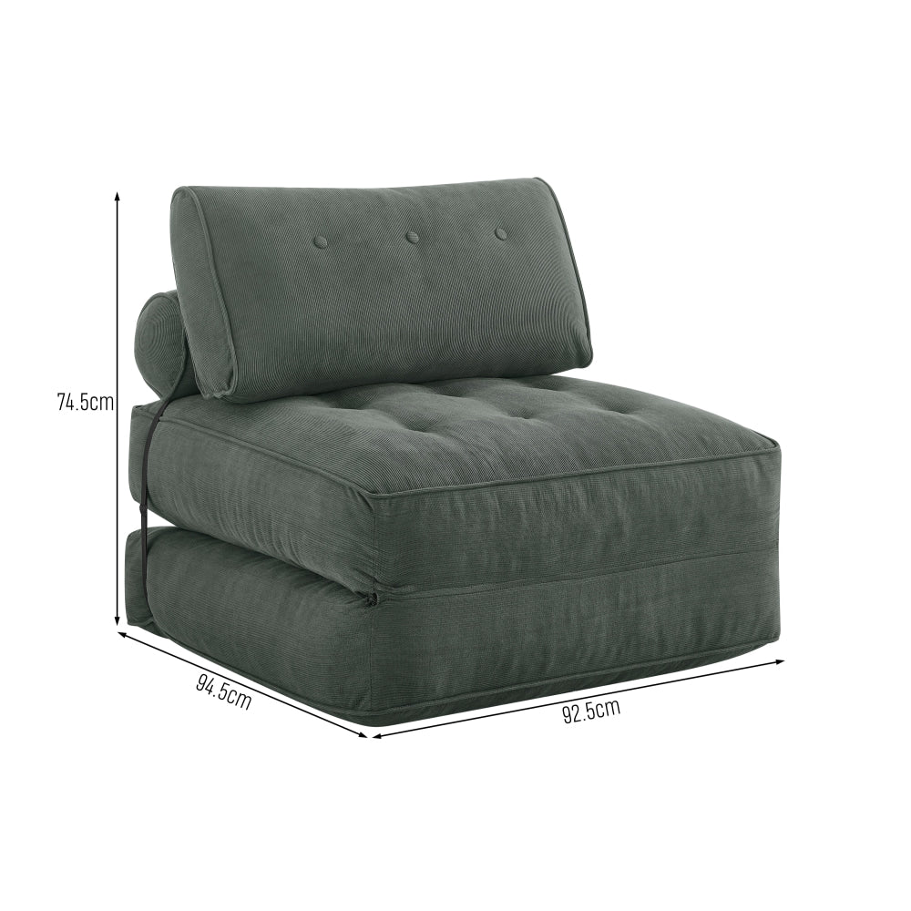 Faye Fabric Foam Compressed Fold Out Single Seat Sofa Bed Ash Fast shipping On sale