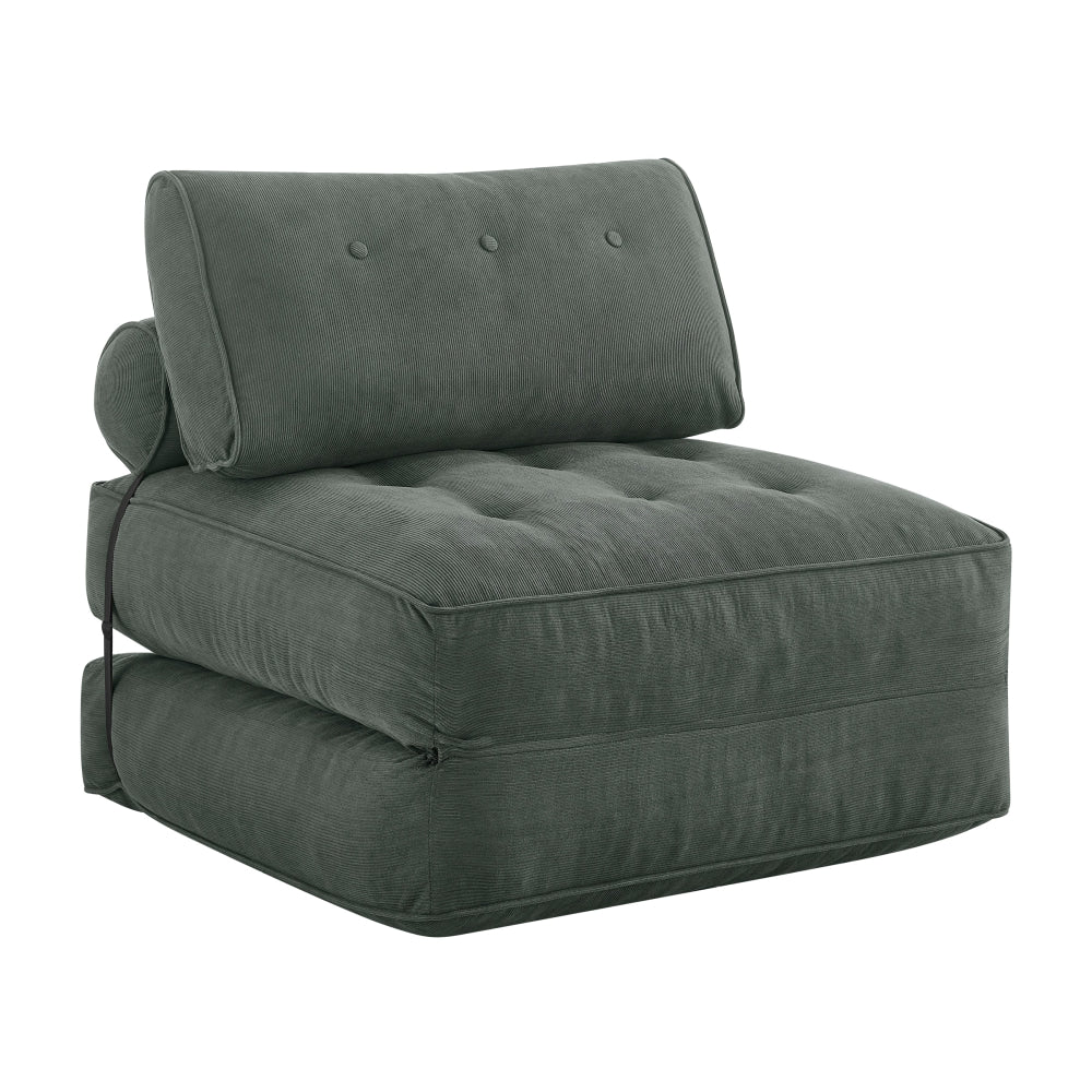 Faye Fabric Foam Compressed Fold Out Single Seat Sofa Bed Ash Fast shipping On sale