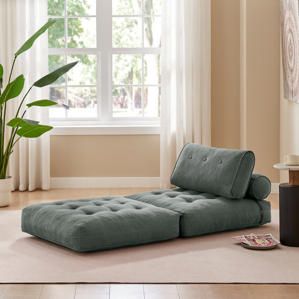 Faye Fabric Foam Compressed Fold Out Single Seat Sofa Bed Ash Fast shipping On sale