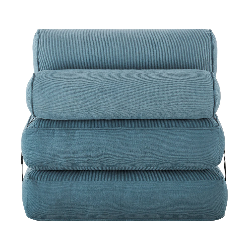 Faye Fabric Foam Compressed Fold Out Single Seat Sofa Bed Blue Fast shipping On sale