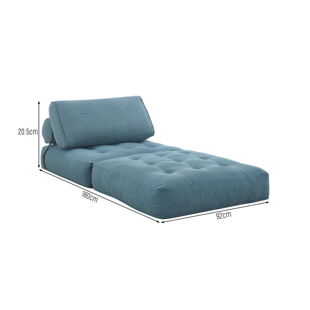 Faye Fabric Foam Compressed Fold Out Single Seat Sofa Bed Blue Fast shipping On sale