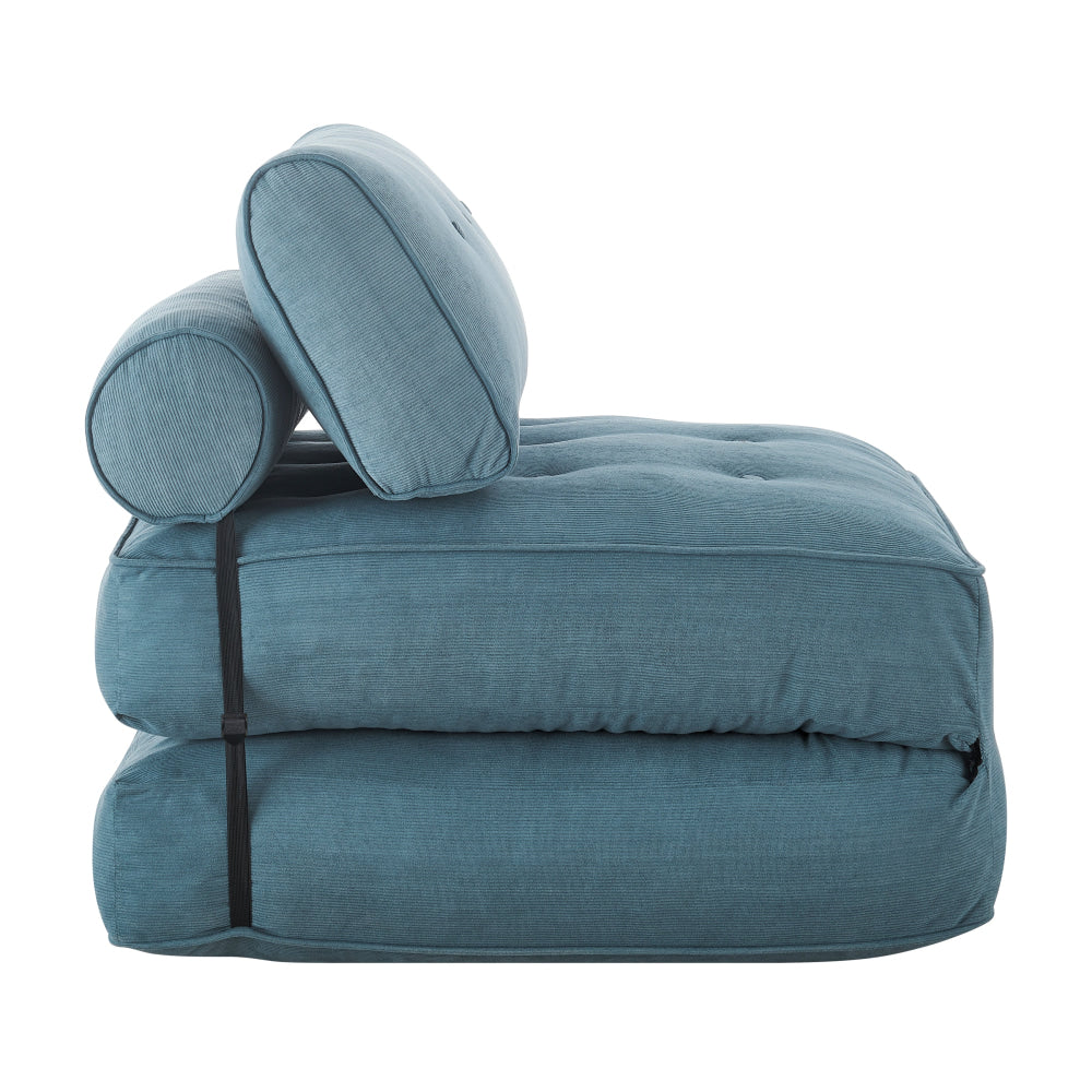 Faye Fabric Foam Compressed Fold Out Single Seat Sofa Bed Blue Fast shipping On sale