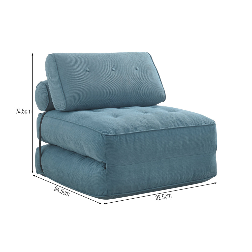 Faye Fabric Foam Compressed Fold Out Single Seat Sofa Bed Blue Fast shipping On sale