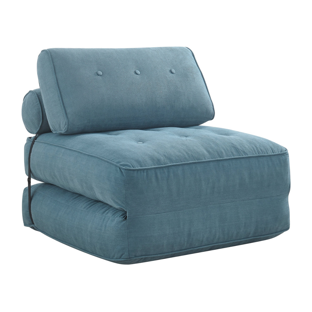 Faye Fabric Foam Compressed Fold Out Single Seat Sofa Bed Blue Fast shipping On sale