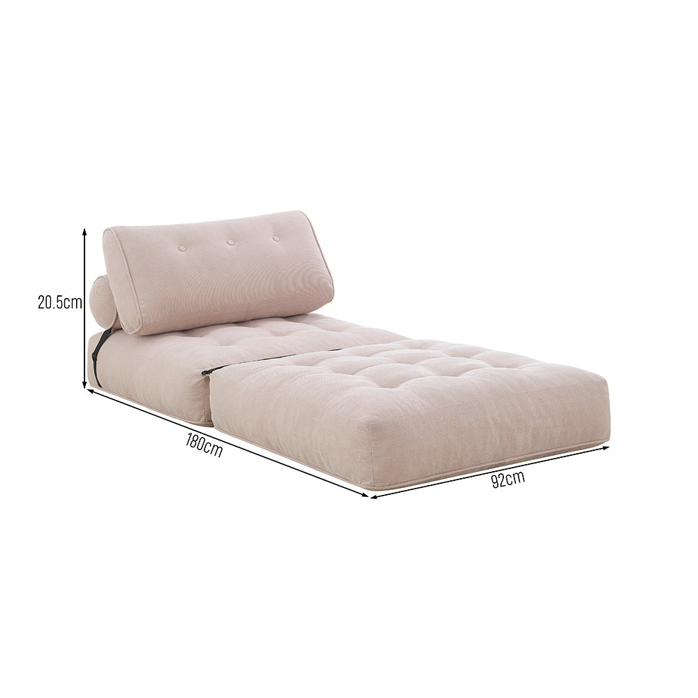 Faye Fabric Foam Compressed Fold Out Single Seat Sofa Bed Candy Fast shipping On sale
