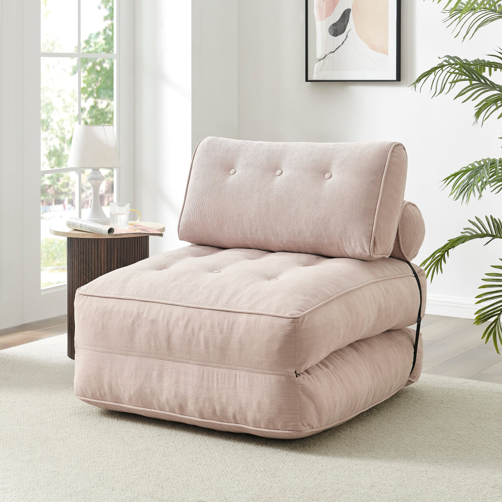 Faye Fabric Foam Compressed Fold Out Single Seat Sofa Bed Candy Fast shipping On sale