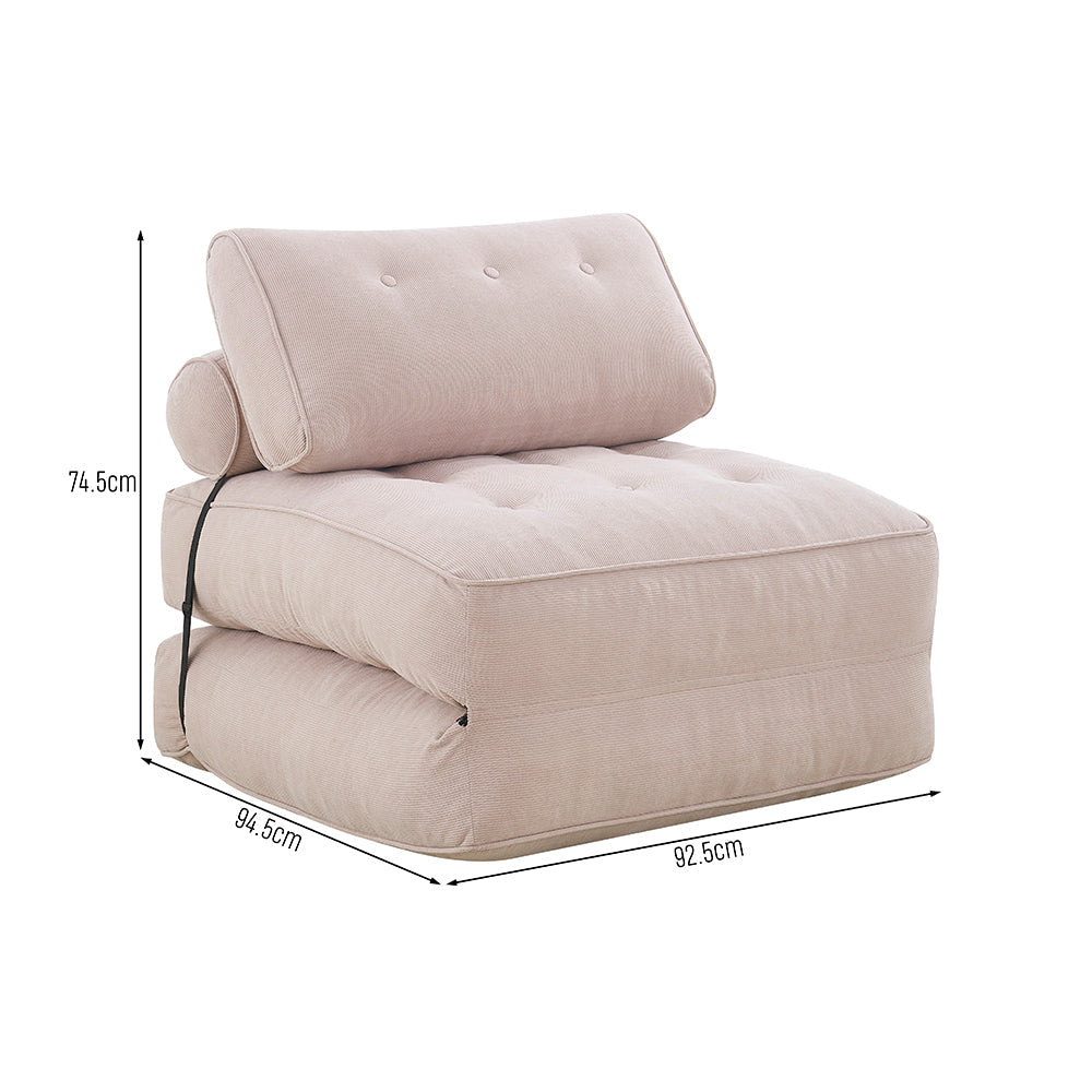 Faye Fabric Foam Compressed Fold Out Single Seat Sofa Bed Candy Fast shipping On sale