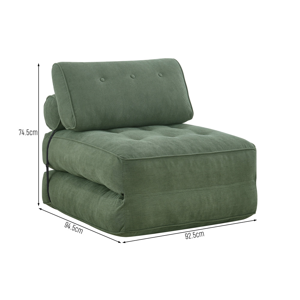 Faye Fabric Foam Compressed Fold Out Single Seat Sofa Bed Pine Fast shipping On sale