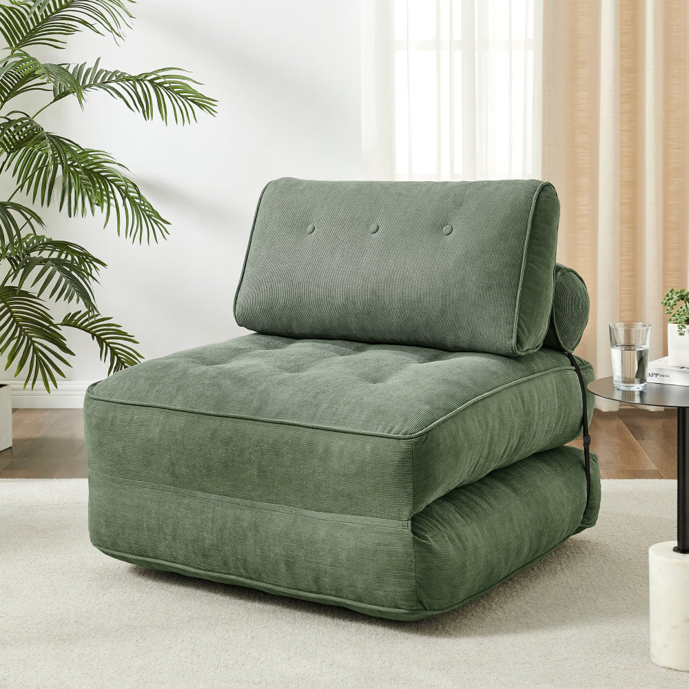 Faye Fabric Foam Compressed Fold Out Single Seat Sofa Bed Pine Fast shipping On sale