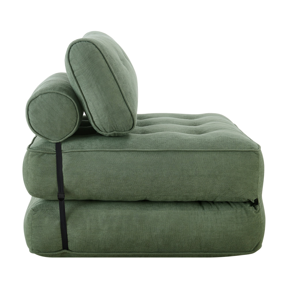 Faye Fabric Foam Compressed Fold Out Single Seat Sofa Bed Pine Fast shipping On sale