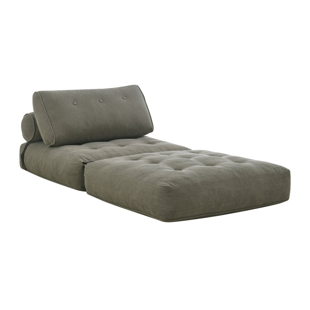 Faye Fabric Foam Compressed Fold Out Single Seat Sofa Bed Putty Fast shipping On sale
