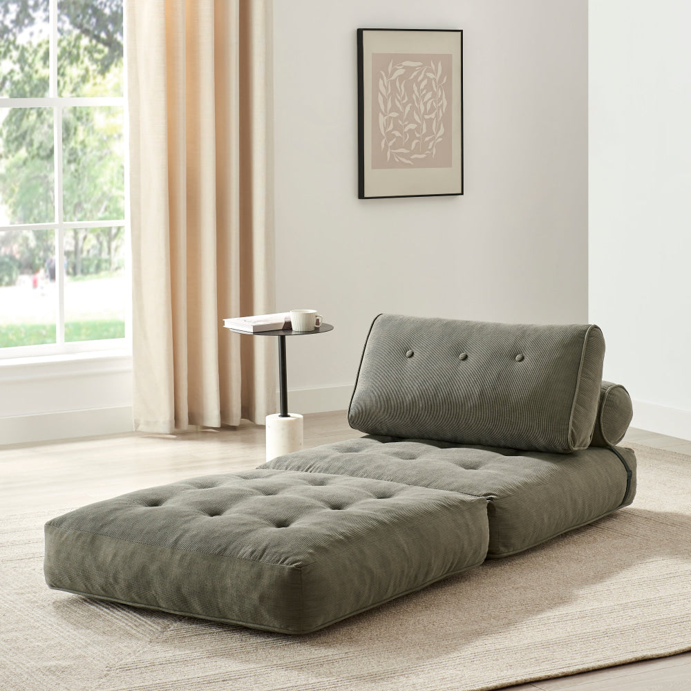 Faye Fabric Foam Compressed Fold Out Single Seat Sofa Bed Putty Fast shipping On sale