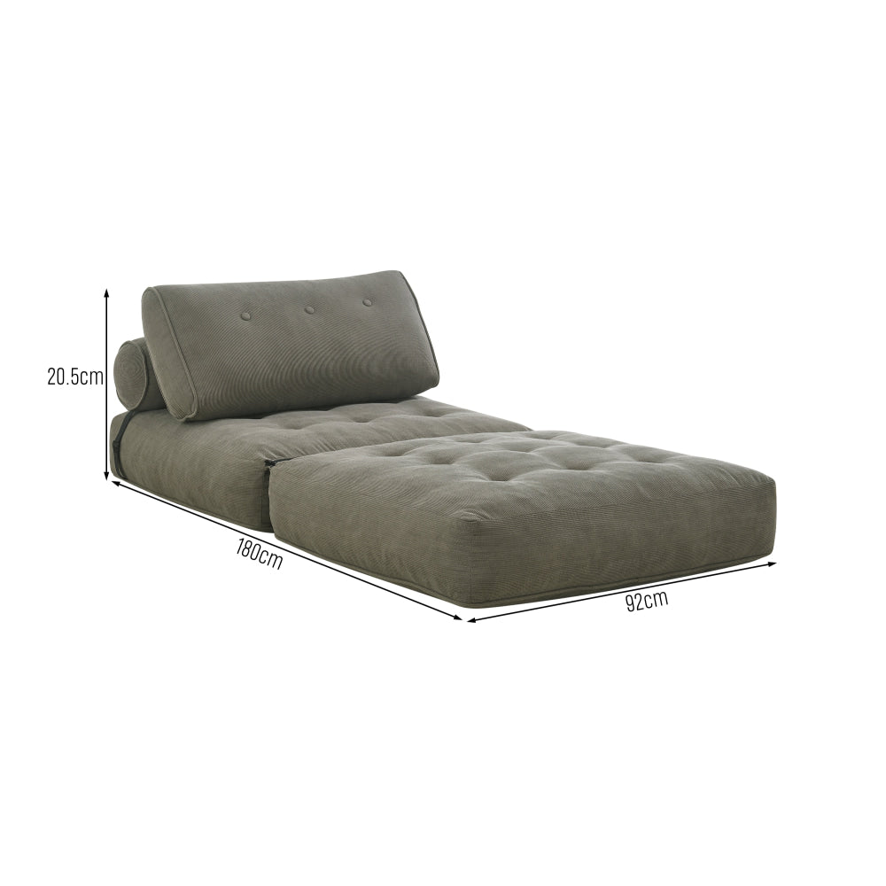 Faye Fabric Foam Compressed Fold Out Single Seat Sofa Bed Putty Fast shipping On sale