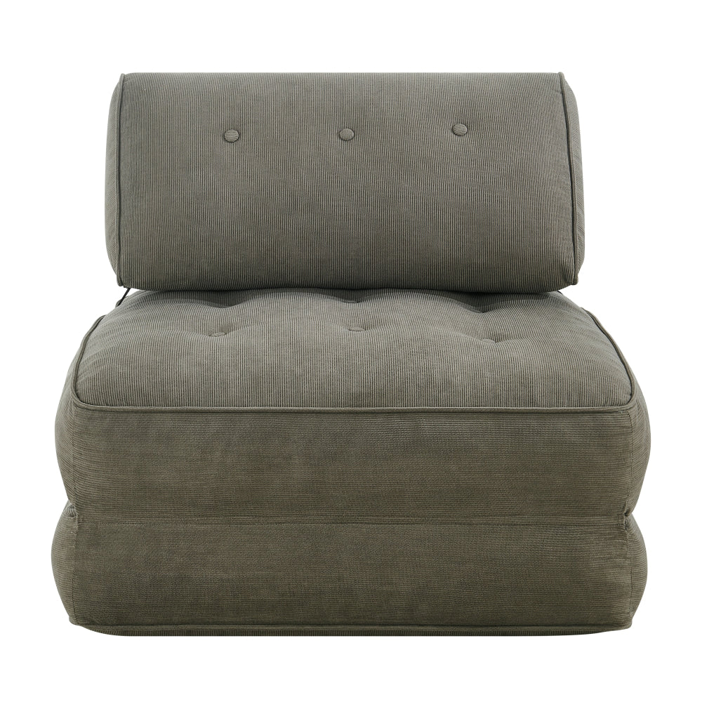 Faye Fabric Foam Compressed Fold Out Single Seat Sofa Bed Putty Fast shipping On sale