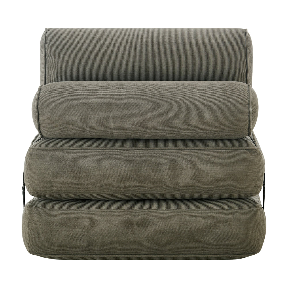 Faye Fabric Foam Compressed Fold Out Single Seat Sofa Bed Putty Fast shipping On sale