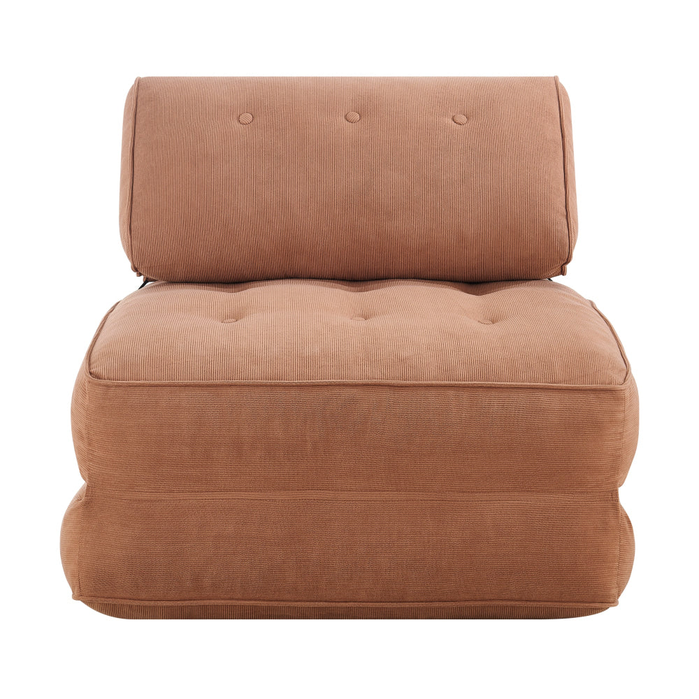 Faye Fabric Foam Compressed Fold Out Single Seat Sofa Bed Terracotta Fast shipping On sale