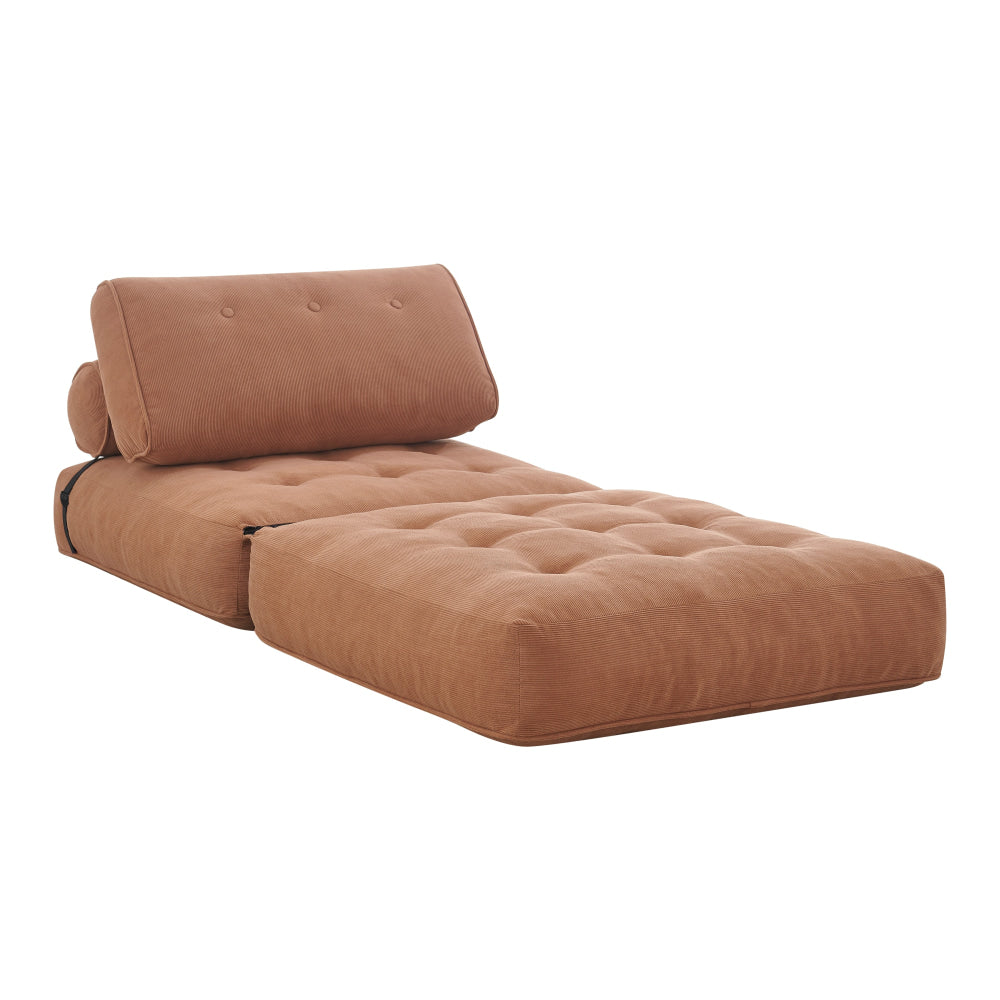 Faye Fabric Foam Compressed Fold Out Single Seat Sofa Bed Terracotta Fast shipping On sale