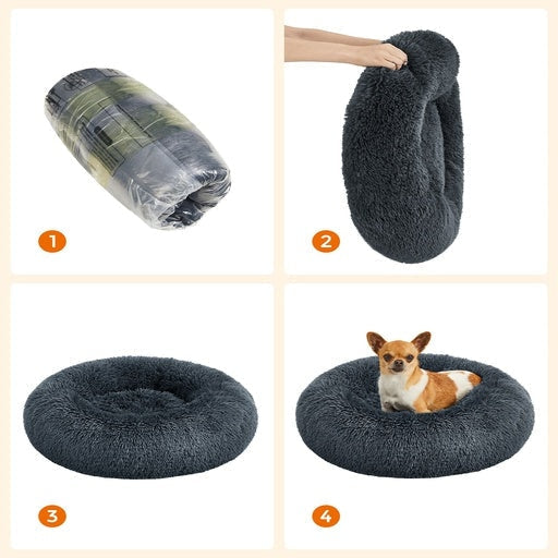 Feandrea Dog Bed with Removable Washable Cushion 60cm Dark Gray Cares Fast shipping On sale