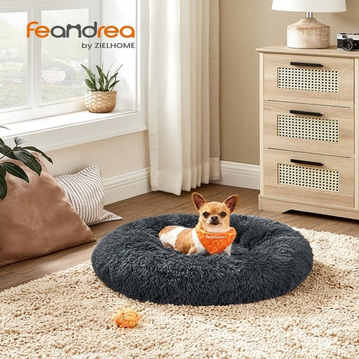 Feandrea Dog Bed with Removable Washable Cushion 60cm Dark Gray Cares Fast shipping On sale