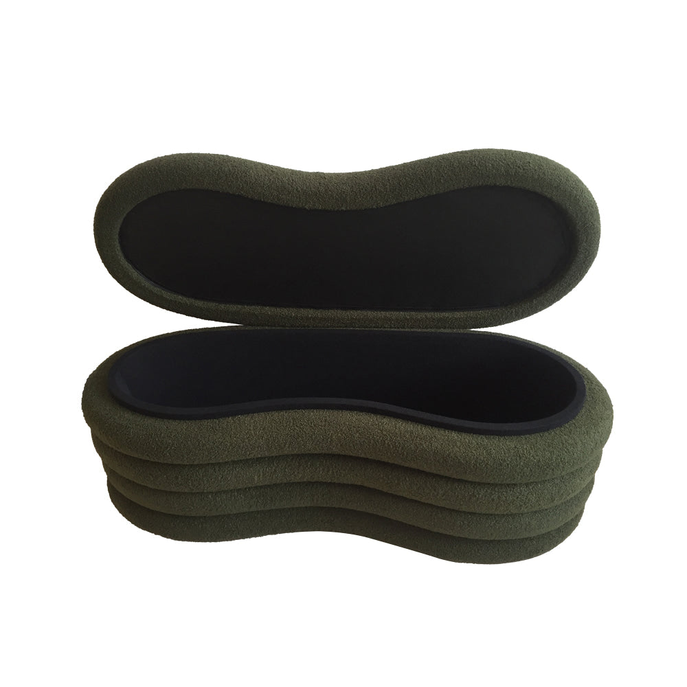 Finian Modern Stylish Boucle Fabric Storage Ottoman Bench Foot Rest Green Fast shipping On sale