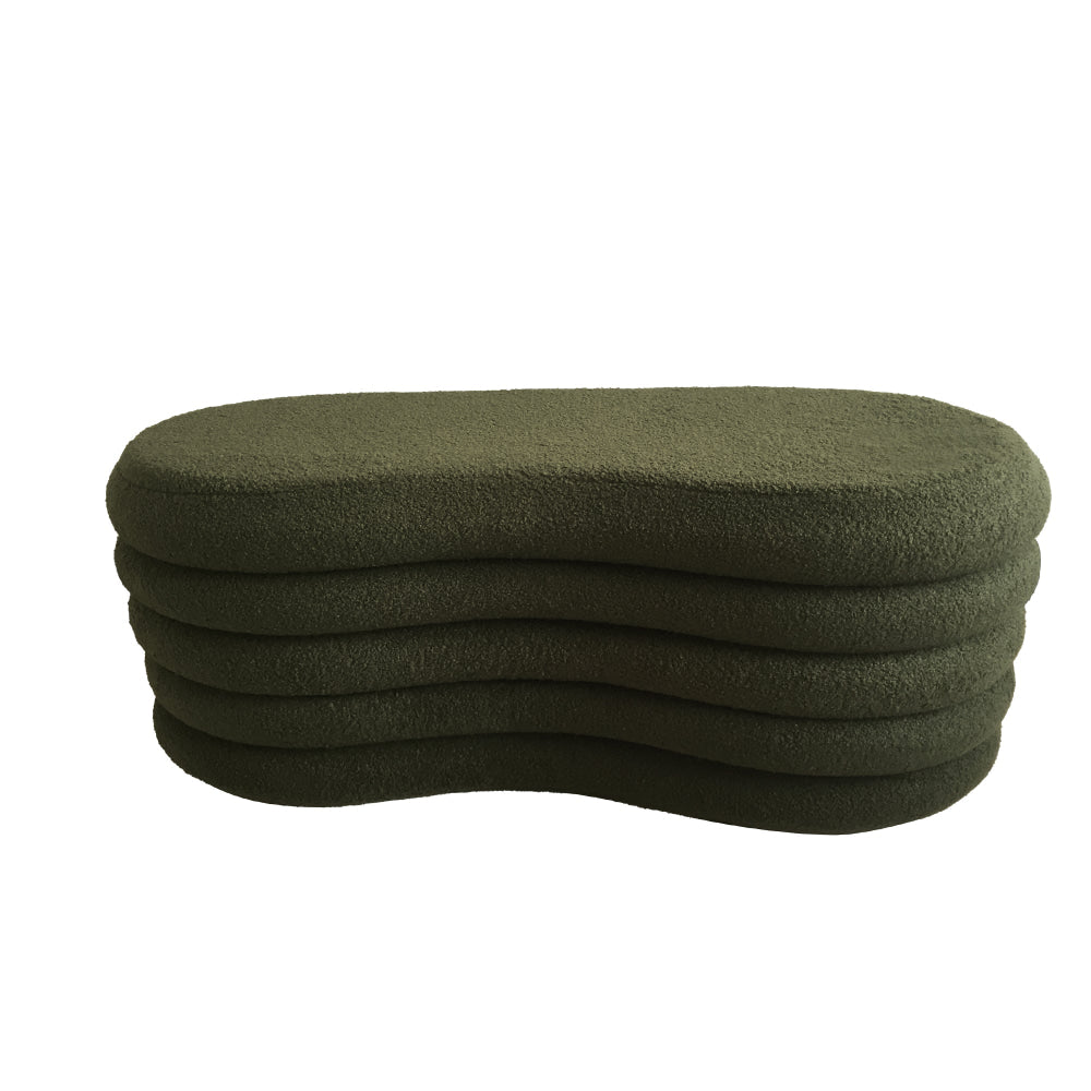 Finian Modern Stylish Boucle Fabric Storage Ottoman Bench Foot Rest Green Fast shipping On sale