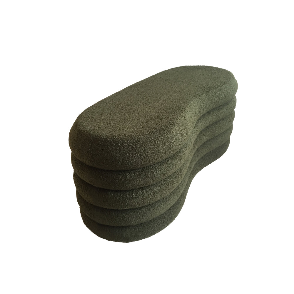 Finian Modern Stylish Boucle Fabric Storage Ottoman Bench Foot Rest Green Fast shipping On sale