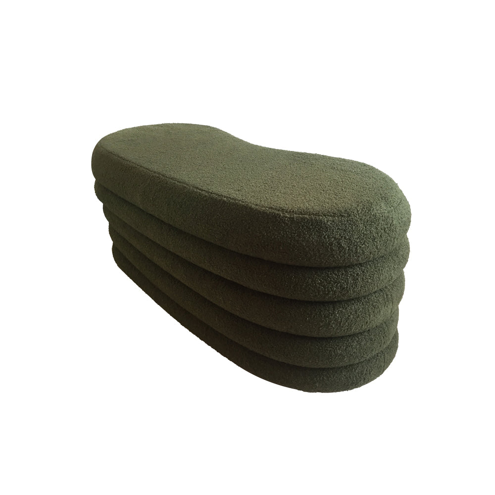 Finian Modern Stylish Boucle Fabric Storage Ottoman Bench Foot Rest Green Fast shipping On sale