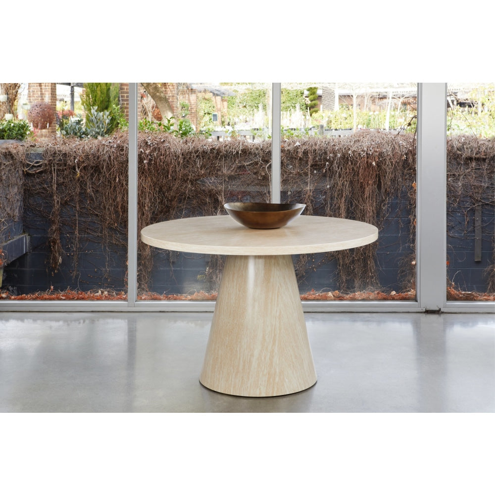 Fiore Round Wooden Kitchen Dining Table French Fawn 120cm - Natural Fast shipping On sale