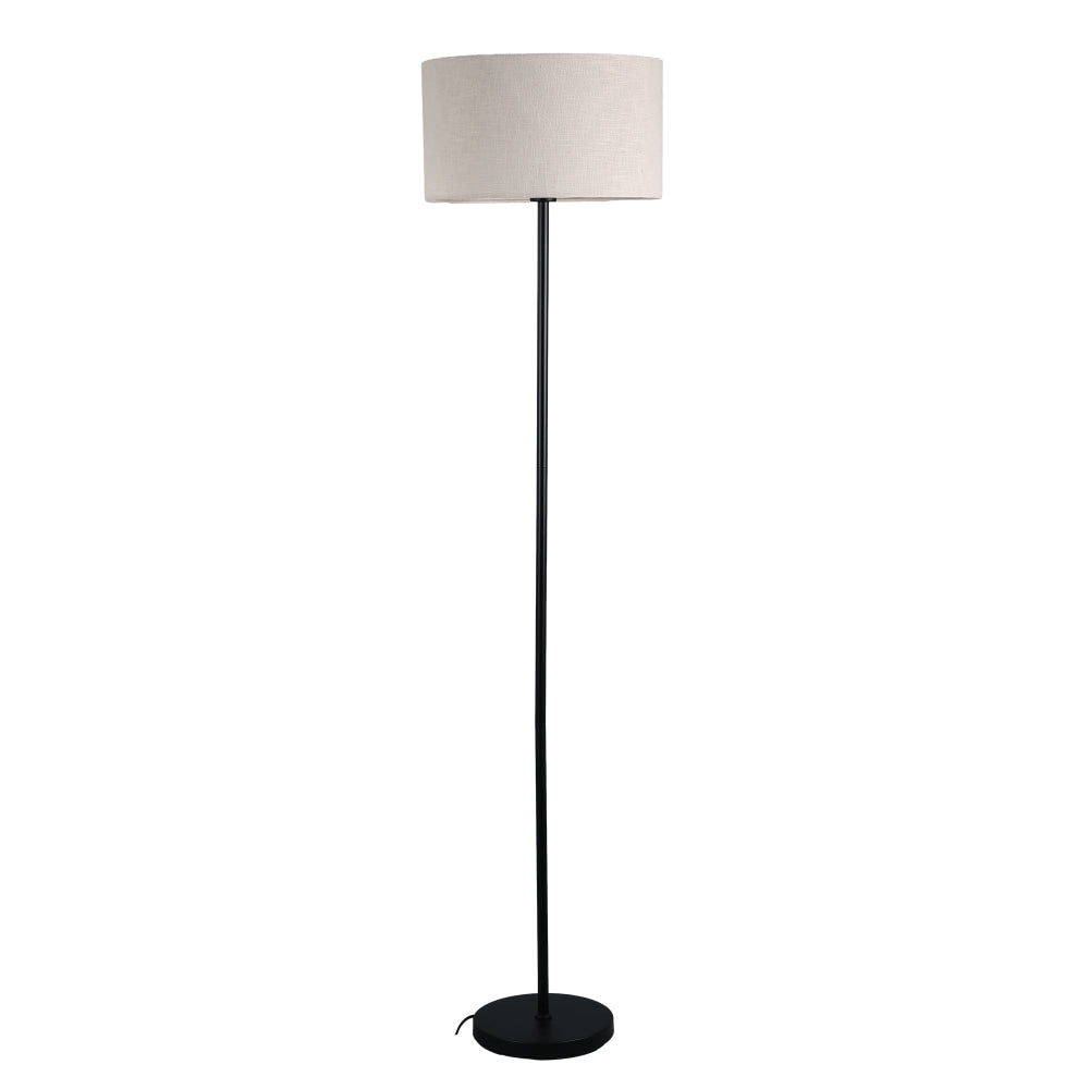 Flint Fabric Shade Metal Base Standing Floor Light Lamp Linen/Black Fast shipping On sale