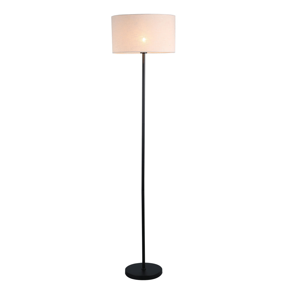 Flint Fabric Shade Metal Base Standing Floor Light Lamp Linen/Black Fast shipping On sale