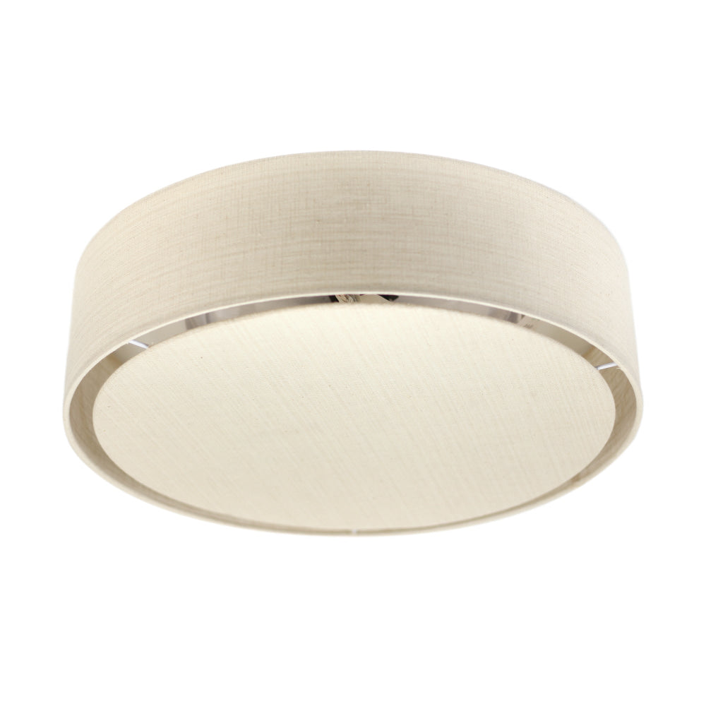 Flint Fabric Shade Metal Fixture Ceiling Light Lamp Linen/White Fast shipping On sale