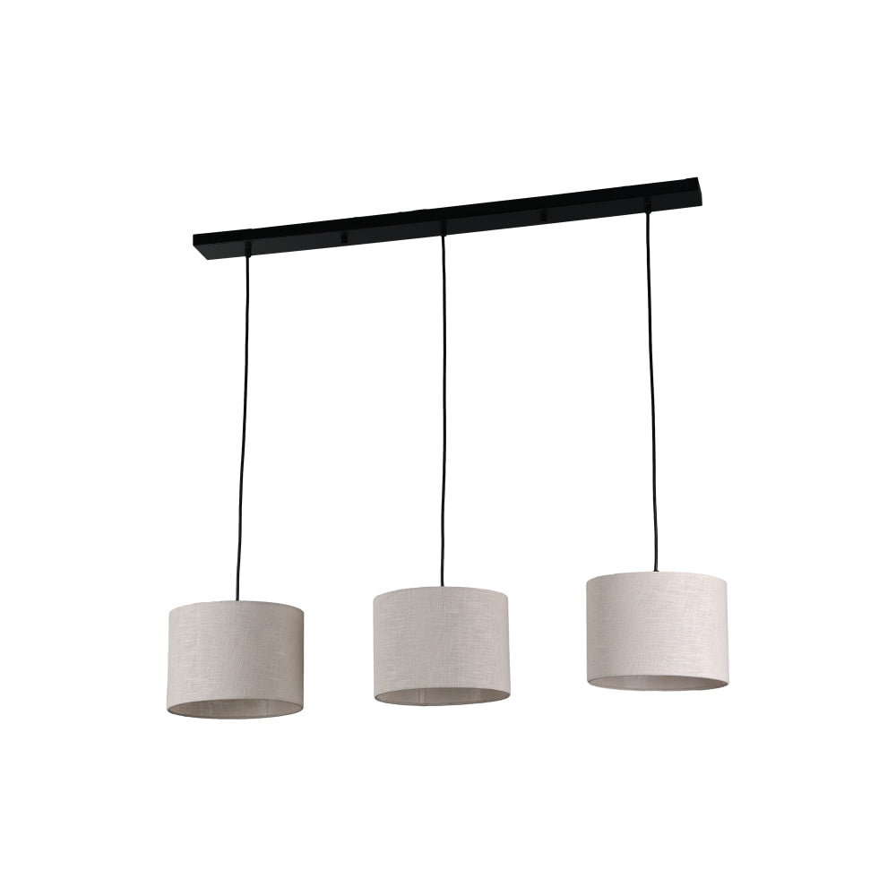 Flint Modern 3-Lights Metal Fixture Hanging Pendant Lamp Linen/Black Fast shipping On sale