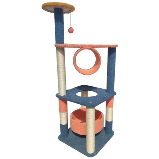 Floofi Emoji Plush Condo Cat Tree 110cm Blue Red Cares Fast shipping On sale