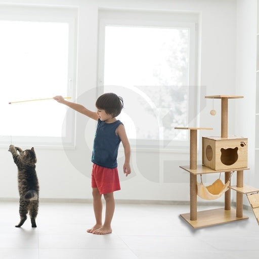 Floofi 4-Tier Condo Cat Tree 120cm Wood Cares Fast shipping On sale