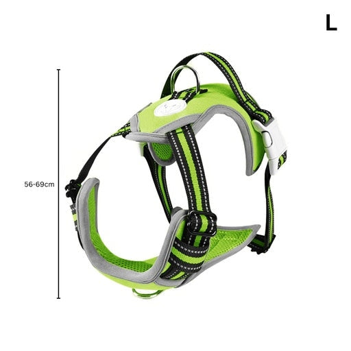 Floofi Dog Pet Harness Vest with Reflective Strips Size L - Green Cares Fast shipping On sale