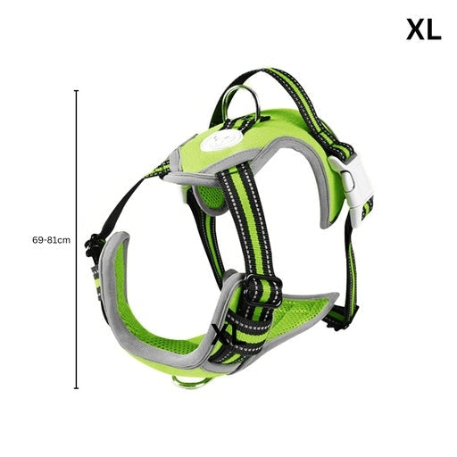 Floofi Dog Pet Harness Vest with Reflective Strips Size XL Green Cares Fast shipping On sale