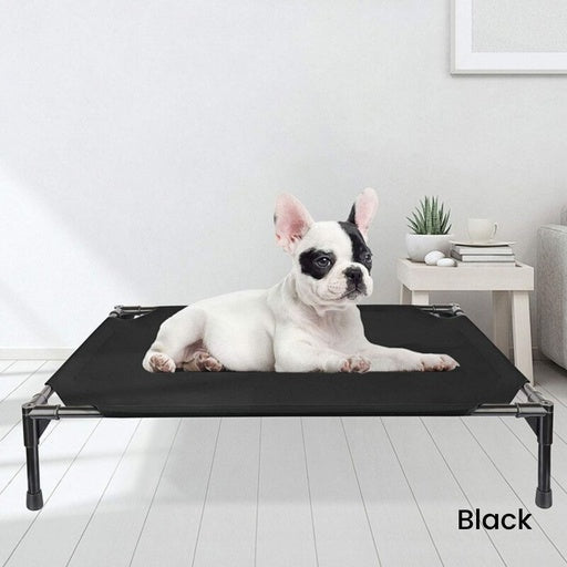 Floofi Elevated Pet Bed Mesh Cot-Style Size M - Black Cat Cares Fast shipping On sale