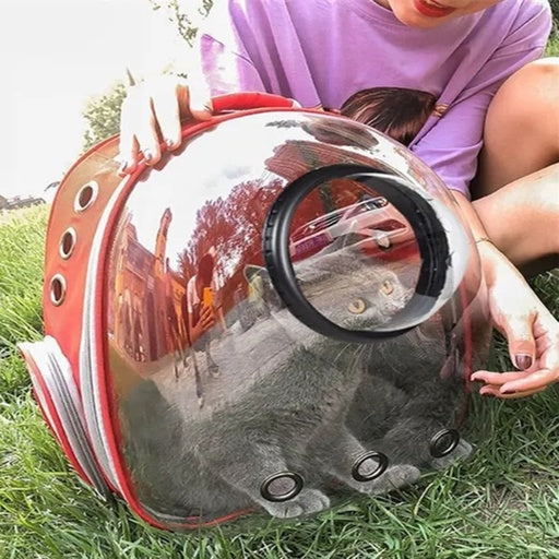 Floofi Expandable Space Capsule Waterproof Backpack Model 2 - Red Cat Cares Fast shipping On sale