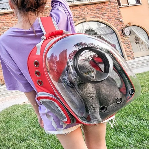 Floofi Expandable Space Capsule Waterproof Backpack Model 2 - Red Cat Cares Fast shipping On sale