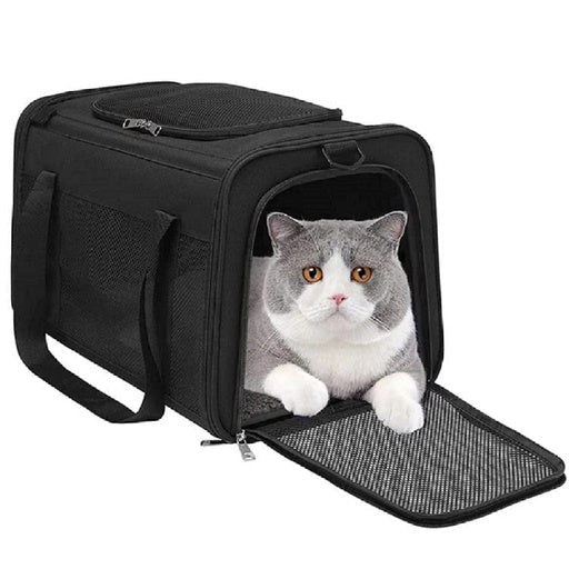 Floofi Portable Pet Carrier Size L - Black Cat Cares Fast shipping On sale