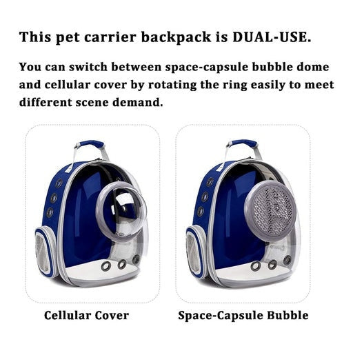 Floofi Pet Space Capsule Backpack Model 2 - Blue Cat Cares Fast shipping On sale